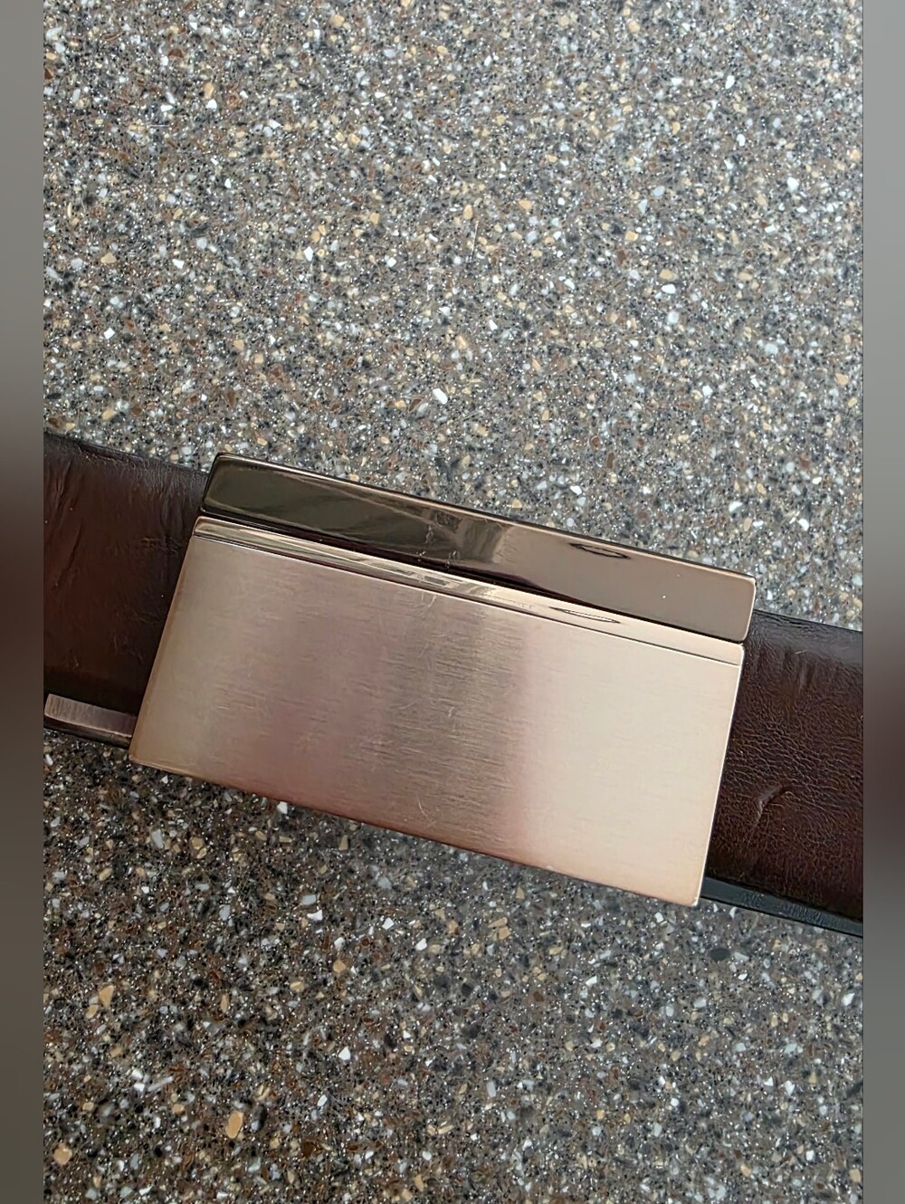Jones New York Reversible Brown/Black Leather Belt with Bronze Buckle 36"